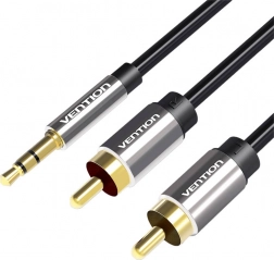 Câble audio 2xRCA vers 3,5 mm Vention BCFBD 0,5 m (noir)