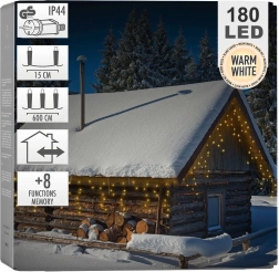 Corniche lumineuse extérieure suspendue 180 LED 5,85 m – blanc chaud