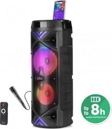 Enceinte Bluetooth karaoké portable MEDIA-TECH FunBox Keg Pro 50 W avec LED et radio FM