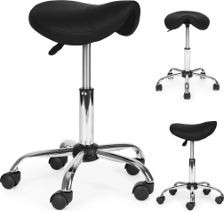 Tabouret ergonomique pivotant avec selle, noir MODERNHOME