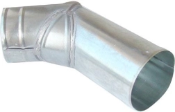 Coude V 80 mm en acier galvanisé
