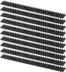 Pointes anti-oiseaux en plastique, noires, 50 × 4,3 cm, lot de 10 pièces