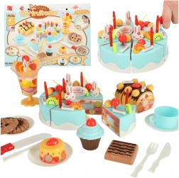 Gâteau d’anniversaire bleu à découper – coffret 75 pièces