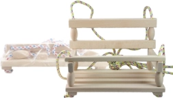 Balançoire suspendue en bois pour enfants, naturelle