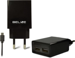 Chargeur secteur BELINE 2× USB avec câble microUSB 2 A, noir
