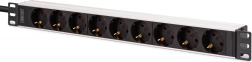 Multiprise PDU rack 19" avec 9 prises SCHUKO (45°), entrée IEC C20, câble 2 m, 16 A, en aluminium