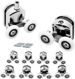 Kit de doubles galets de guidage pour portes de douche, 8 pièces