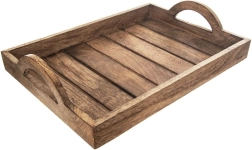 Plateau de service en bois de manguier 35,5 × 25,5 cm