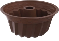 Moule à bundt cake en silicone avec cheminée 23,5 cm marron