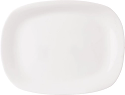 Plateau de service rectangulaire en verre blanc 28 × 21 cm