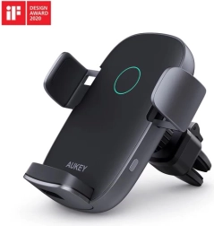 Support voiture sans fil Aukey avec charge Qi 10 W