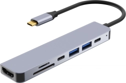 Station d’accueil hub USB-C avec HDMI 4K et lecteur de cartes