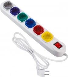 Rallonge 6 prises 1,5 m Maclean