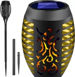 Lampe torche solaire de jardin avec effet flamme LED