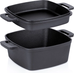 Cocotte en fonte avec couvercle 2-en-1 CAST LINE 25 cm, 4,5 l / 1,8 l