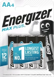Piles alcalines AA ENERGIZER MAX PLUS, 4 pcs