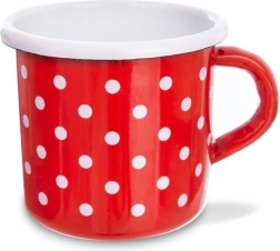 Mug émaillé rouge à pois TECKA 400 ml