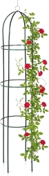 Obélisque de jardin Vilde pour plantes grimpantes 36 × 36 × 194 cm vert