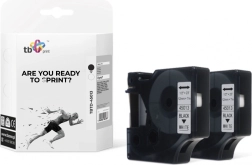 Ruban pour DYMO 12 mm x 7 m, impression noire sur fond blanc, 2 pcs