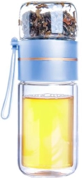 Bouteille de voyage en verre Toro pour thé en verre borosilicaté à double paroi 165 + 90 ml
