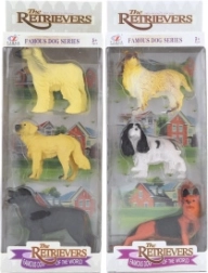 Set de petits chiens en plastique, 3 pièces