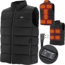 Gilet chauffant TRIZAND XL avec USB, 11 zones de chauffe, unisexe, noir