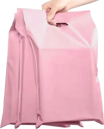 Pochettes de coursier roses avec poignée 500 × 600 + 70 mm, 50 pcs