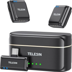 Micro-cravate sans fil Telesin avec récepteur USB‑C et powerbank