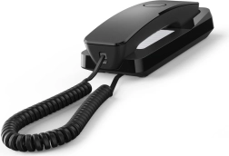 Gigaset Desk 200 noir – téléphone filaire compact pour bureau et mur