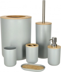 Set de 6 accessoires de salle de bain – Gris