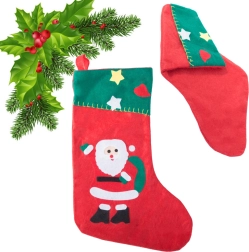 chaussette de Noël pour cadeaux avec motif du Père Noël, bonhomme de neige ou sapin