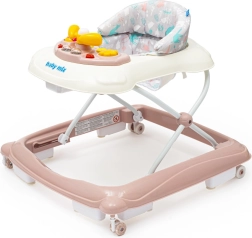 Trottinette bébé BABY MIX avec volant et roulettes en silicone – rose