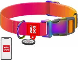 Collier en nylon pour chien avec code QR WAUDOG, orange