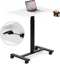 Table mobile réglable en hauteur 70 × 48 cm avec porte-gobelet modernhome