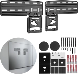 Support mural pour tv maclean 43–85" no gap pro samsung qled, neo qled, crystal uhd et the frame