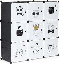 armoire modulaire pour enfants avec 9 cubes motifs de chats ModernHome