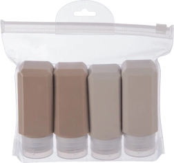 Flacons de voyage en silicone pour cosmétiques avec étui, lot de 5