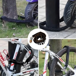 Antivol à chaîne en acier pour vélo et moto 65 cm, 2 clés
