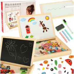 Tableau magnétique et à craie avec puzzles