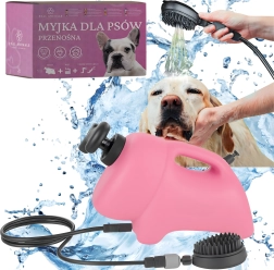 Laveuse portable pour chiens et chats 8 l avec douche et tête brosse massante