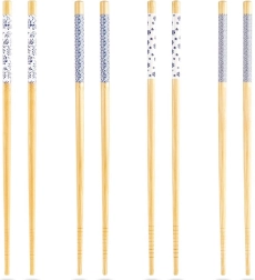 Baguettes en bambou pour sushi 24 cm, lot de 8 pièces