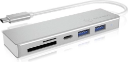 Hub USB‑C ICY BOX avec 3 ports USB et lecteur de cartes