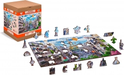Puzzle en bois Paris Animée 2 en 1, 150 pièces