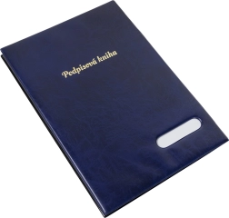 Livre de signatures bleu brillant, 14 feuilles séparatrices