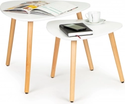 Ensemble de tables basses 2 pièces blanches scandinaves