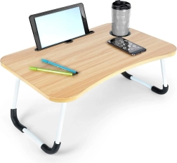 Table pliante de lit pour ordinateur portable et tablette 61,5 × 40 × 26 cm