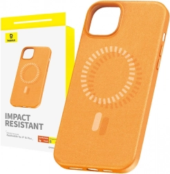 Coque magnétique BASEUS Fauxther pour iPhone 15 Plus (orange)