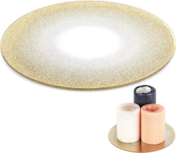 Dessous décoratif en brocart miroir en verre pour bougies 20 cm