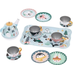 vilac set de thé musical pour enfants michelle carlslund, métal, 14 pièces