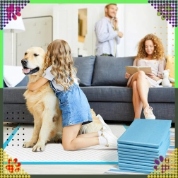 Tapis hygiéniques pour chiens XL 60 × 90 cm, résistants, 20 pièces, bleus